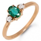 I want gold ring with brilliant and emerald )