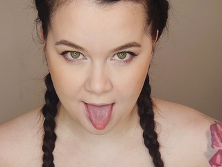 In stockings with pigtails