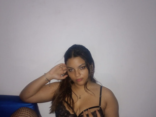 Blue couch, black lengerie