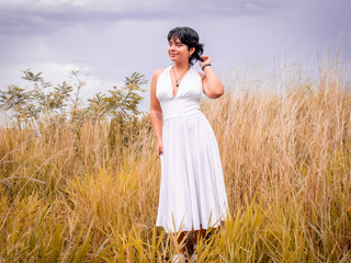 Happy with my white dress
