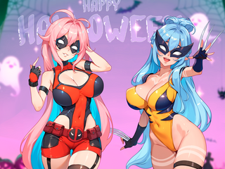 Faith & Elfie | in Halloween costumes