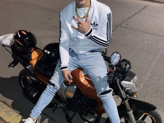 With my motorcycle