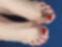 Red pedicure