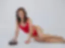 in red lingerie