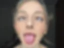 Ahegao with saliva