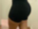 Butt in cycling shorts