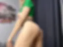 180tk blonde in a green crop top and black panties