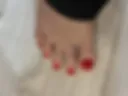 Red pedicure