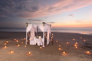 romantic dinner on the beach