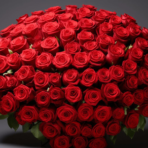 Um grande buquê de rosas