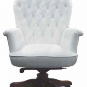 White leather chair.