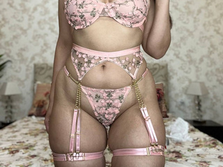 Pink lace with garters