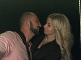 Alisaaleks (21, White Live Couple) performing deepthroat.