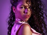 Sharadreams (19, Hispanic Cam Girl) performing deepthroat.
