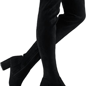 Botas de gamuza elásticas y largas para mujer