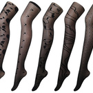 veiled stockings with designs