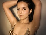 Raychell Black (19, Hispanic Cam Girl) performing deepthroat.