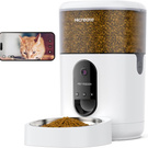 Dispensador automático de comida para gatos con cámara