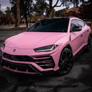 A pink car