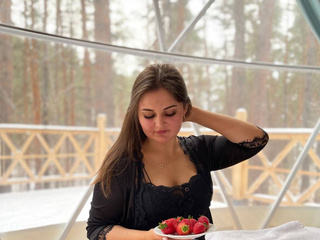 Playing with strawberry