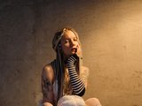 Mary Xextra (25, White Cam Girl) performing deepthroat.