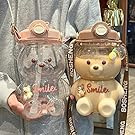 Cute Kawaii Bear Straw Bottle with Leak