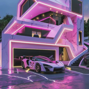 A lambor and a house