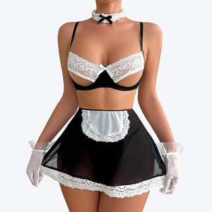 Lencería sexy de mucama francesa para mujer