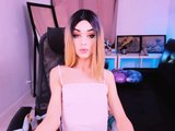 Lola (21, White Trans Model) performing deepthroat.