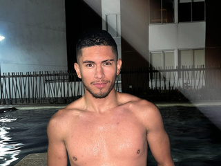 Naked in pool
