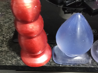 Dildos bolas rojo mediano grande