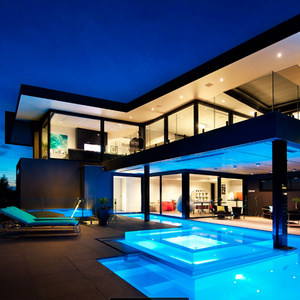 house with pool and garden