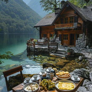 house with lake view