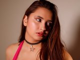 Graceblu (24, Hispanic Cam Girl) performing deepthroat.