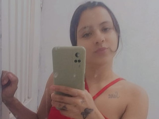 girl forehead at mirror