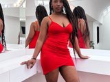 Maya Baker (30, Black Cam Girl) performing deepthroat.