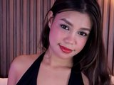 Michellee (20, Hispanic Cam Girl) performing deepthroat.