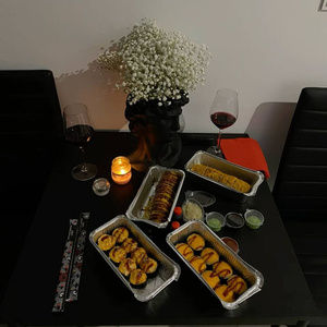 nice evening with a delicious set of rolls