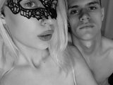Orgasm Hunters (19, White Live Couple) performing blowjob.