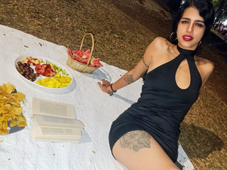 Sexy lady in black dress