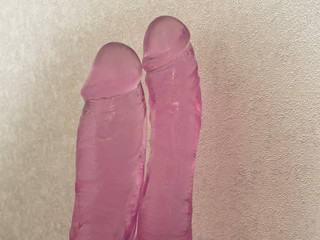 Two-headed pink dildo (for double penetration)