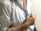 Nachosex (28, White Cam Boy) performing deepthroat.