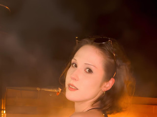 at the hot springs posing