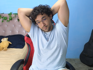 a cute boy in his room