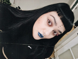 blue lips + pink eyelashes