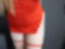I'm wearing a red dress))