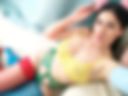 Yellow bra**alter, green panties, bright stockings