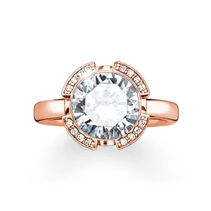 THOMAS SABO SOLITAIRE RING "SIGNATURE LINE WHITE PAVÉ"