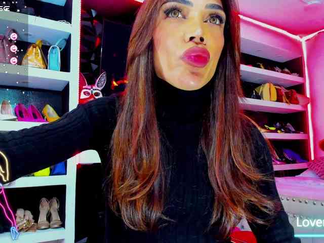 Gabrielamort (22, Hispanic Trans Model) performing deepthroat.