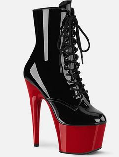 Pleaser 7" Heel 2" Pf Lace-Up Front Ankle Boots Shoes